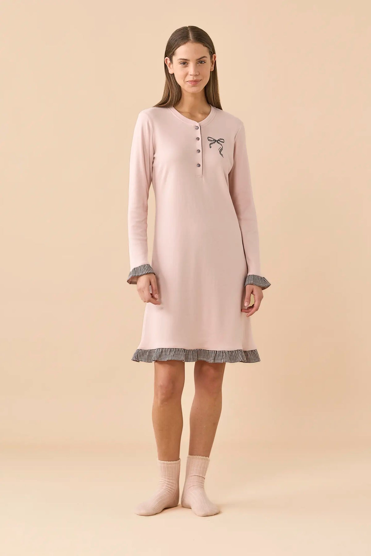 CAMICIA DA NOTTE DONNA  " Noi Di Notte" in caldo cotone
